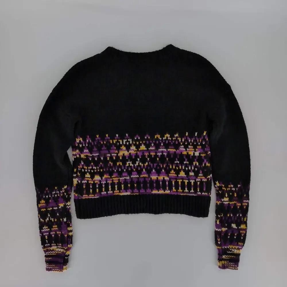 Scotch & Soda La Bande Maison Black Purple Fair Isle Wool Blend Sweater - Size S - Picture 12 of 14